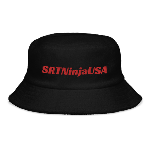 SRTNinjaUSA Embroidered Unstructured Terry Cloth Bucket Hat